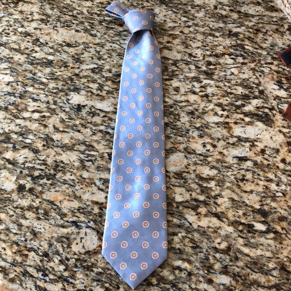 Blue flowered Jos A Bank tie - Picture 1 of 5